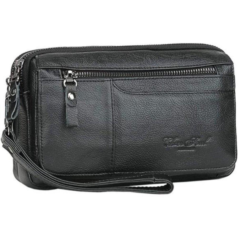 Leather Clutch Purse Wallet for Men Organizer Holder Wrist Bag